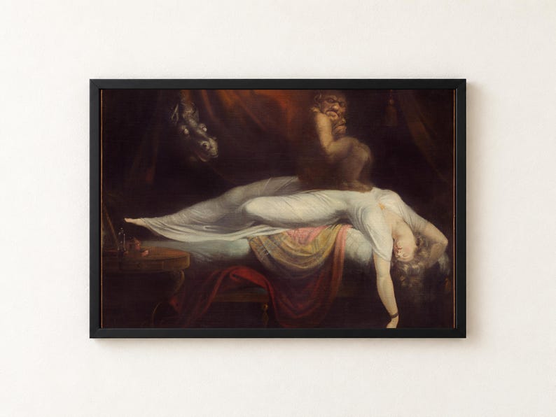 The Nightmare Print, Henry Fuseli 1781 Gothic Wall Art, Dark Romanticism Poster, Dark Academia Decor