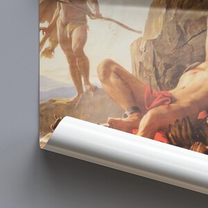Prometheus Unbound Print, Carl Bloch Greek Mythology Wall Art, Hercules and Eagle Oil Painting