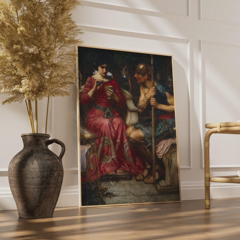 Jason and Medea Waterhouse Poster, Pre-Raphaelite Greek Mythology Wall Art