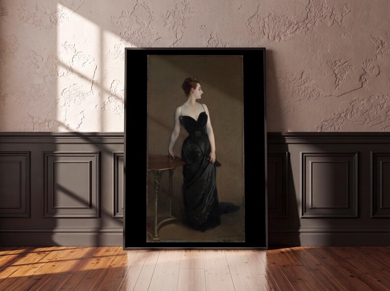 Madame X Portrait Print, John Singer Sargent, Black Dress Woman Painting, Vintage Wall Art Poster