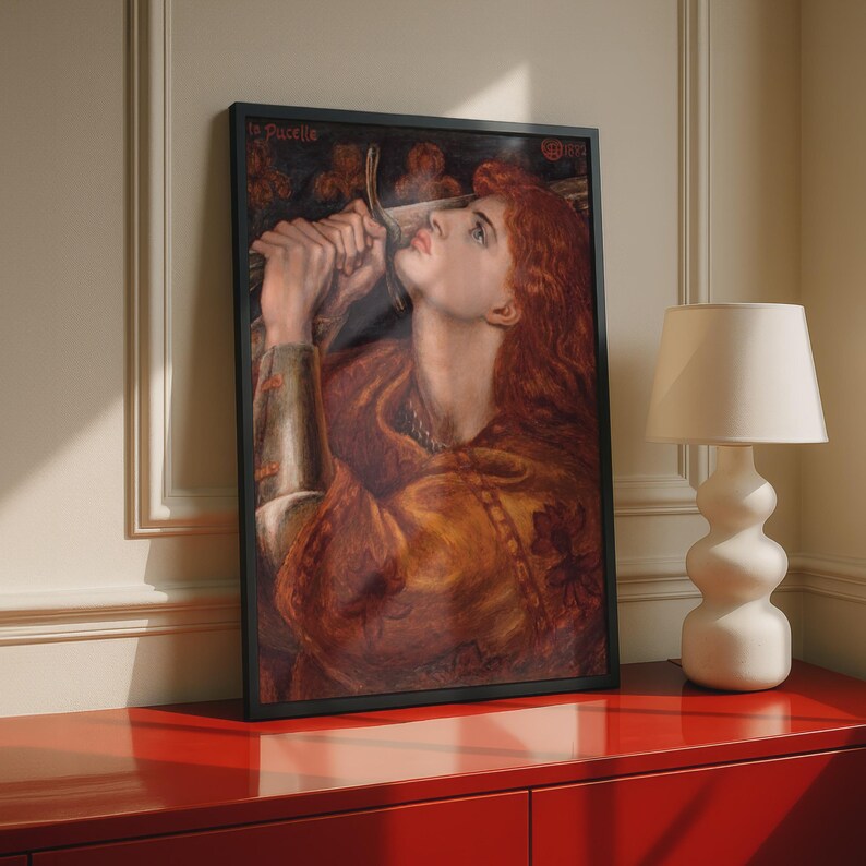 Joan of Arc Rossetti Pre-Raphaelite Poster, La Pucelle 1882 Fine Art Wall Decor