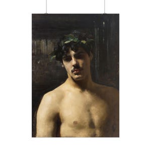 John Singer Sargent Man klädd i lagerblad Poster, Oljemålning med mansporträtt, väggkonst av Dark Academia bild 9
