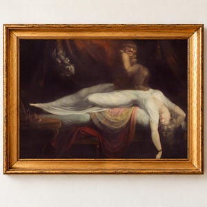 The Nightmare Print, Henry Fuseli 1781 Gothic Wall Art, Dark Romanticism Poster, Dark Academia Decor