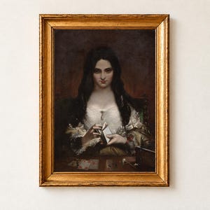 The Wish Print, Theodor von Holst 1840 Dark Romanticism Wall Art, Femme Fatale Poster