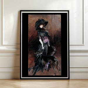 Marchesa Luisa Casati Boldini Portrait, Woman with Greyhound Dog, Vintage Belle Epoque Wall Art