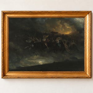 The Wild Hunt of Odin Print, Peter Nicolai Arbo 1872 Norse Mythology Viking Wall Art