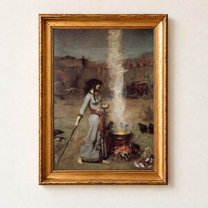 The Magic Circle Print, John William Waterhouse 1886 Pre Raphaelite Wall Art, Witch Poster