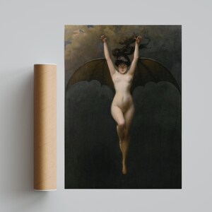 The Bat Woman Penot Poster, Dark Gothic Symbolist Art, Occult Wall Art Decor