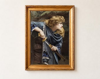 Imogen Print, Herbert Schmalz 1888 Pre Raphaelite Wall Art, Shakespeare Heroine Poster