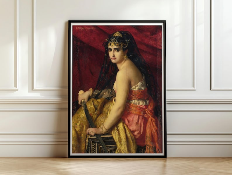 Judith Gabriel Ferrier 1875, Biblical Heroine Portrait, Vintage Oil Painting Art Print, Wall Poster