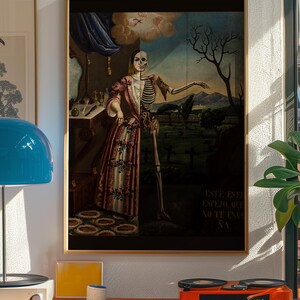 Allegory of Death Print, Mondragon 1856 Memento Mori Wall Art, Skeleton Vanitas Gothic Poster