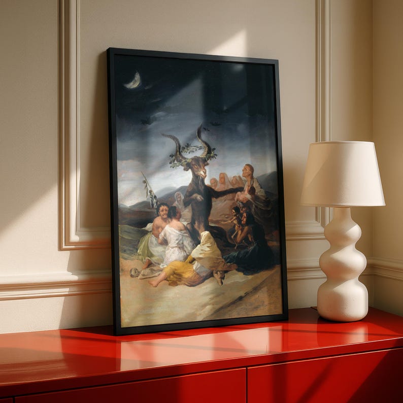 Witches Sabbath Print, Francisco Goya 1798 Gothic Wall Art, Dark Romanticism Folk Horror Poster