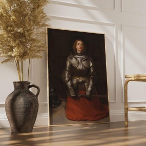 Joan of Arc Millais 1865 Pre-Raphaelite Painting Poster, Medieval Warrior, Female Knight Wall Art