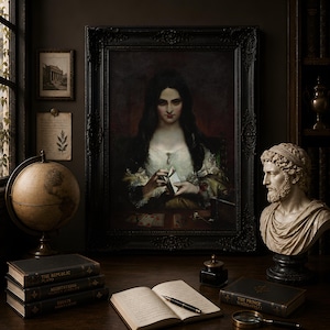 The Wish Print, Theodor von Holst 1840 Dark Romanticism Wall Art, Femme Fatale Poster