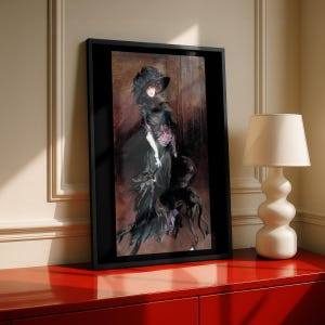 Marchesa Luisa Casati Boldini Portrait, Woman with Greyhound Dog, Vintage Belle Epoque Wall Art