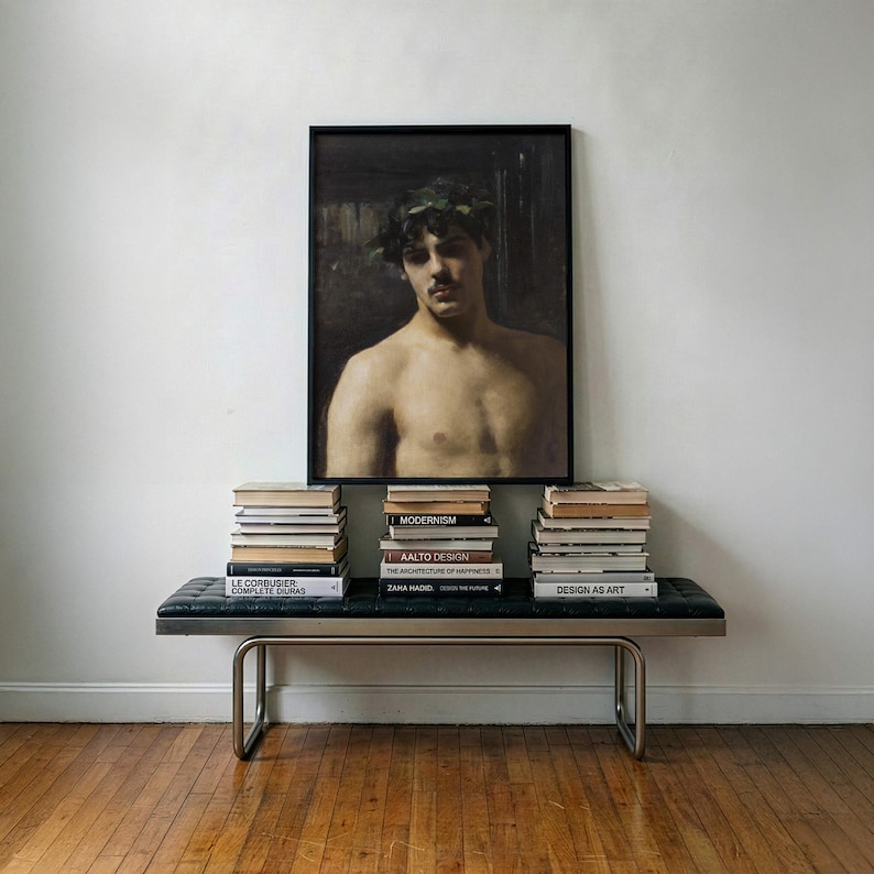 John Singer Sargent Man klädd i lagerblad Poster, Oljemålning med mansporträtt, väggkonst av Dark Academia bild 5