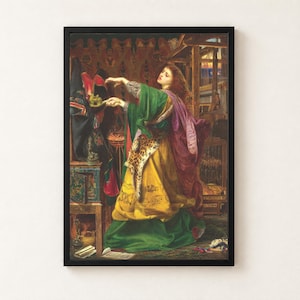Morgan le Fay Print, Frederick Sandys 1864 Pre Raphaelite Wall Art, Arthurian Legend Sorceress Poster