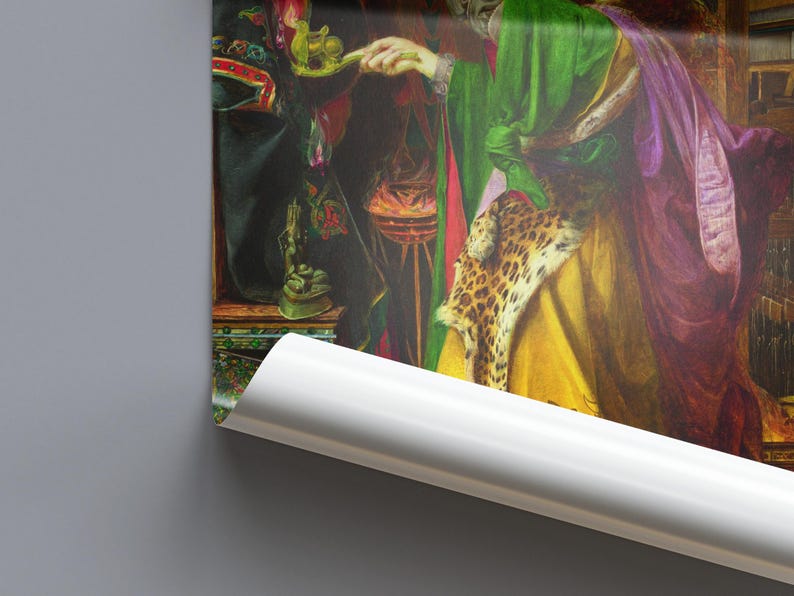 Morgan le Fay Print, Frederick Sandys 1864 Pre Raphaelite Wall Art, Arthurian Legend Sorceress Poster
