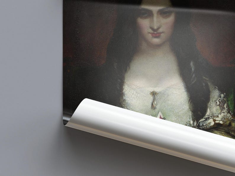 The Wish Print, Theodor von Holst 1840 Dark Romanticism Wall Art, Femme Fatale Poster