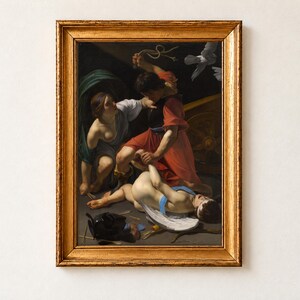 Cupid Chastised Manfredi 1613 Poster, Caravaggio Style Baroque Art, Mars and Venus Mythology Art
