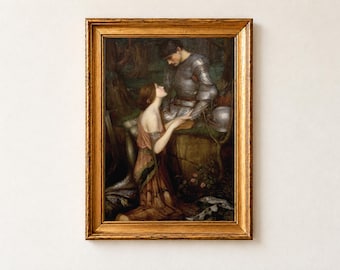 Lamia Print, John William Waterhouse 1905, sztuka ścienna prerafaelitów, plakat z obrazem Keatsa Knighta