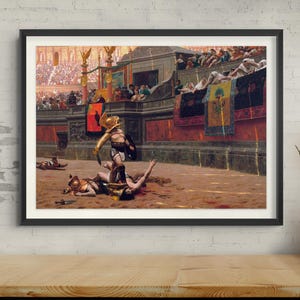 Grabado Pollice Verso, pintura de gladiadores de Jean-Léon Gérôme de 1872, arte mural del Coliseo romano imagen 5