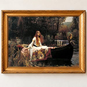 Lady of Shalott Print, John William Waterhouse 1888 Pre Raphaelite Wall Art, Tennyson Poster