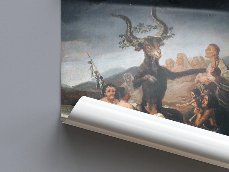 Witches Sabbath Print, Francisco Goya 1798 Gothic Wall Art, Dark Romanticism Folk Horror Poster