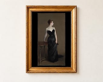Grafika Madame X, John Singer Sargent 1884, portret ścienny, plakat Dark Academia Femme Fatale