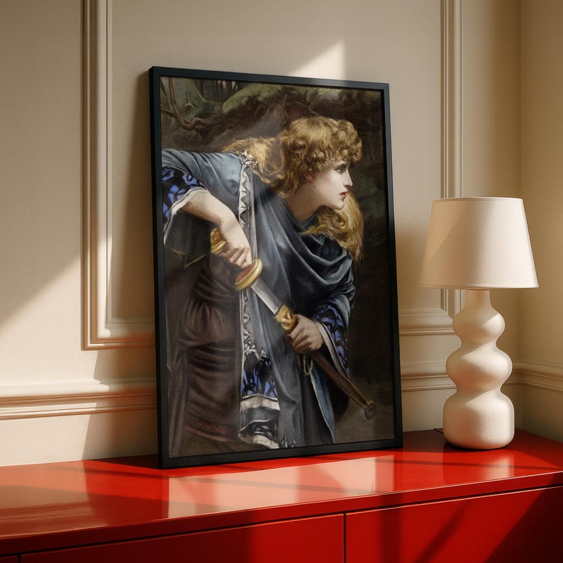Imogen Herbert Schmalz 1888, Pre-Raphaelite Portrait Print, Shakespeare Cymbeline Art