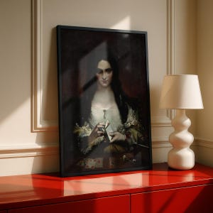 The Wish Print, Theodor von Holst 1840 Dark Romanticism Wall Art, Femme Fatale Poster