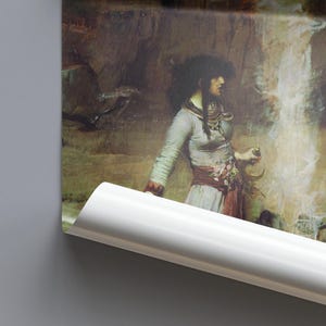 The Magic Circle Print, Waterhouse 1886 Pre Raphaelite Wall Art, Sorceress and Ravens Poster