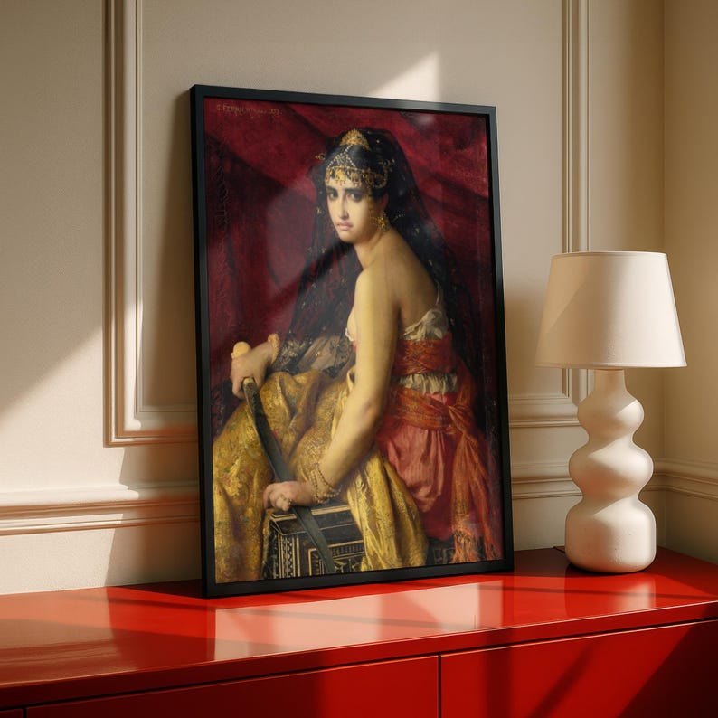Judith Gabriel Ferrier 1875, Biblical Heroine Portrait, Vintage Oil Painting Art Print, Wall Poster