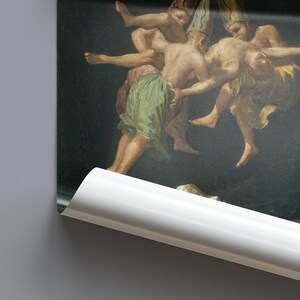 Goya Witches' Flight Print, Gothic Wall Art, Dark Romanticism Poster, Spanish Occult Painting