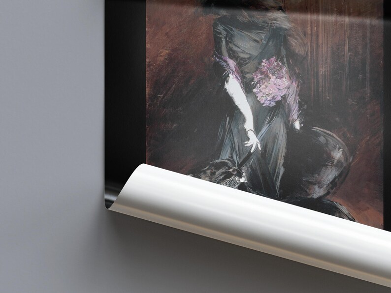 Marchesa Luisa Casati Boldini Portrait, Woman with Greyhound Dog, Vintage Belle Epoque Wall Art