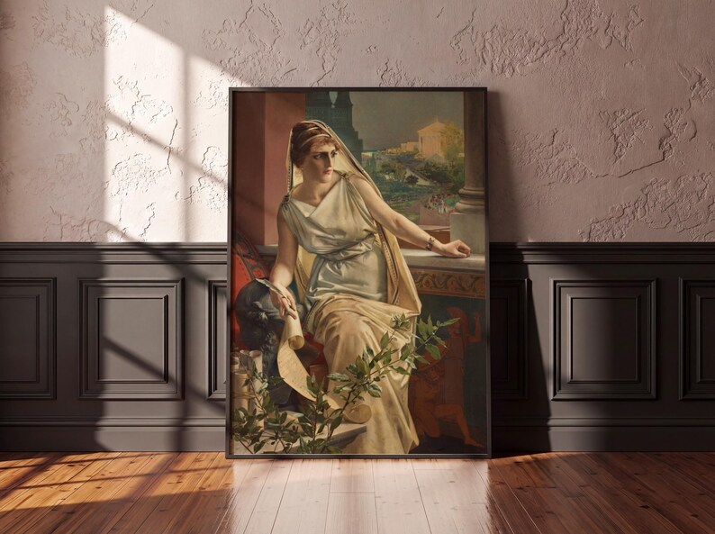 Hypatia by Julius Kronberg 1889, Neoclassical Portrait Art Print, Ancient Greek Philosopher Poster