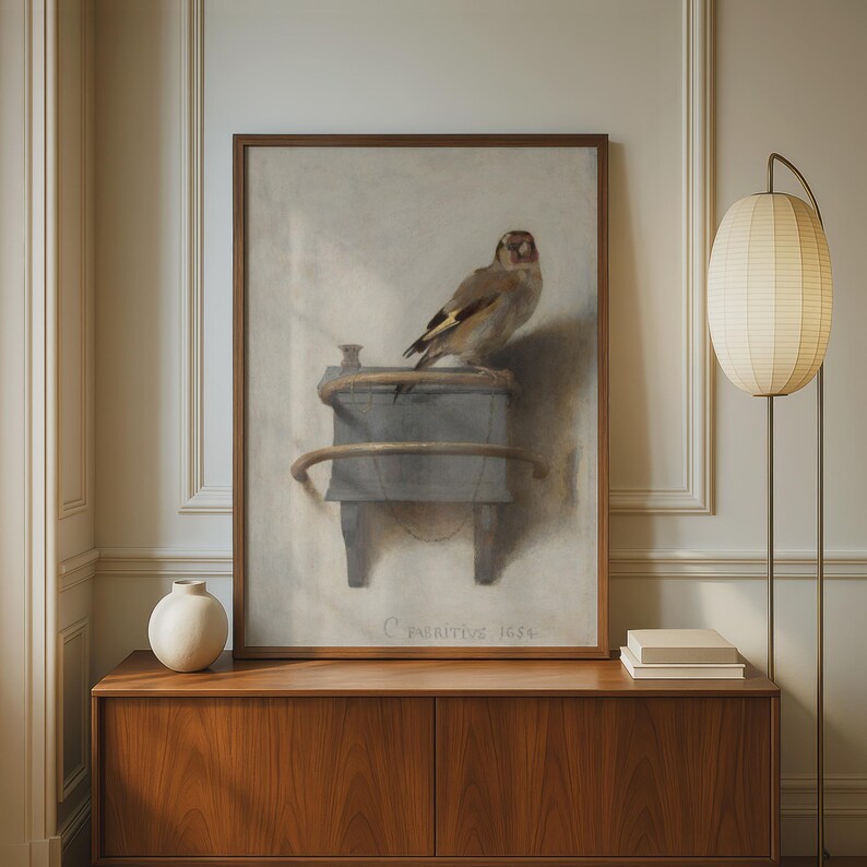 The Goldfinch Carel Fabritius 1654 Poster, Dutch Golden Age Bird Wall Art