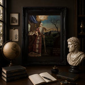 Allegory of Death Print, Mondragon 1856 Memento Mori Wall Art, Skeleton Vanitas Gothic Poster
