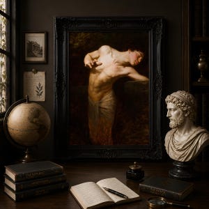 Narcissus Print, Gyula Benczur 1881 Greek Mythology Wall Art, Echo and Narcissus Poster