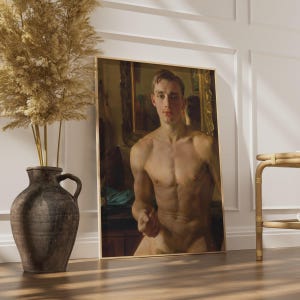 The Boxer Konstantin Somov 1933 Poster, Male Figure Classical Oil Painting Wall Art