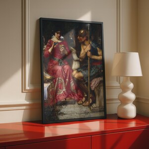 Jason and Medea Waterhouse Poster, Pre-Raphaelite Greek Mythology Wall Art