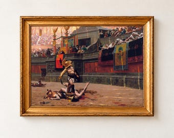 Pollice Verso Print, Jean-Leon Gerome 1872 Gladiator Painting, Roman Colosseum Wall Art