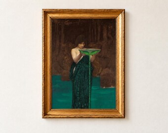 Circe Invidiosa Print, John William Waterhouse 1892 Greek Mythology Wall Art, Witch Poster