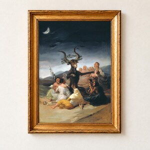 Witches Sabbath Print, Francisco Goya 1798 Gothic Wall Art, Dark Romanticism Folk Horror Poster, Halloween decor