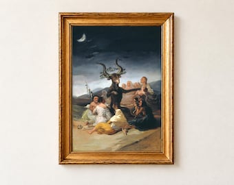 Witches Sabbath Print, Francisco Goya 1798 Gothic Wall Art, Dark Romanticism Folk Horror Poster, Halloween decor