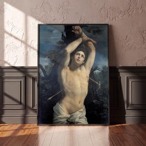 Saint Sebastian Guido Reni Baroque Painting, Martyr Arrows Religious Art Poster, Italian Old Master