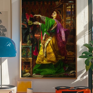 Morgan le Fay Print, Frederick Sandys 1864 Pre Raphaelite Wall Art, Arthurian Legend Sorceress Poster