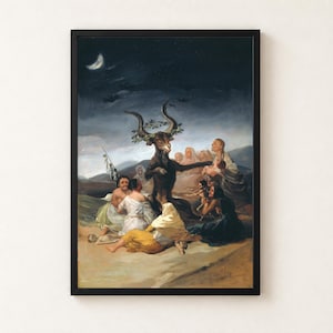 Witches Sabbath Print, Francisco Goya 1798 Gothic Wall Art, Dark Romanticism Folk Horror Poster