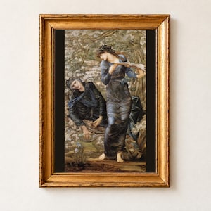 Beguiling of Merlin Print, Burne-Jones Pre Raphaelite Wall Art, Arthurian Legend Poster, Dark Academia