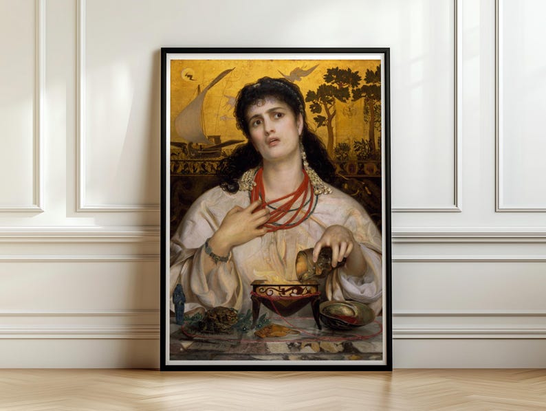Medea Frederick Sandys Pre-Raphaelite Art Print, Greek Mythology Poster, Sorceress Wall Art 1868
